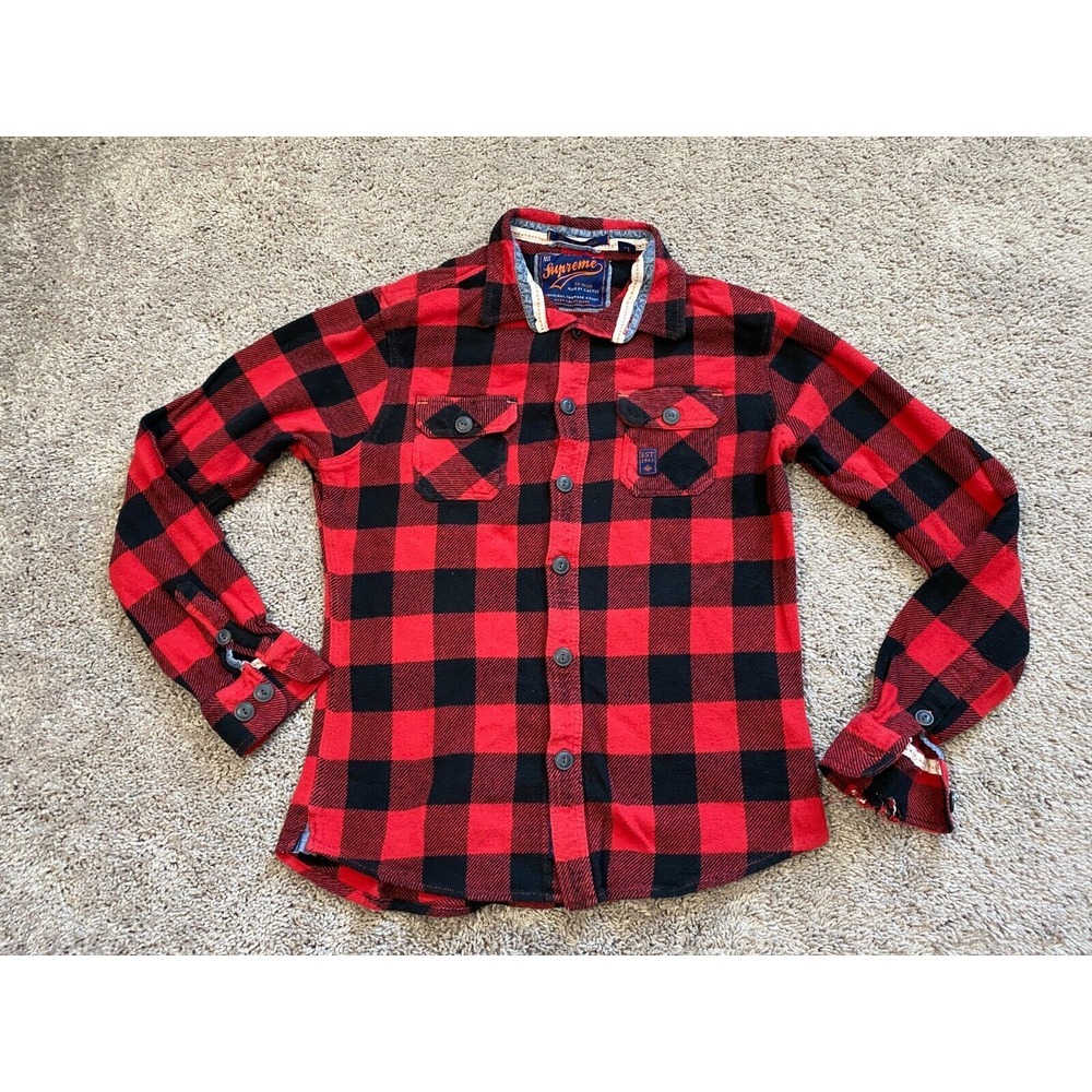 AmC.Co Supreme By Cactus New York Flannel Shirt Youth Lerge Plaid FLAW